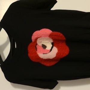 Kate Spade Wool short sleeve sweater rose motif